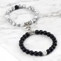 Hot Sale 2pcs/set Beads Bracelet For Lovers Natural Stone Distance Hea