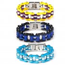 16mm Bike Chain Bracelet for Men Multiple Color Bangle Stainless Steel