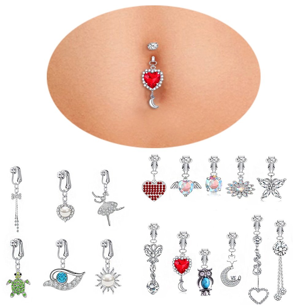 Sexy Dangling Navel Belly Button Rings Belly Piercing Crystal Surgical 2711