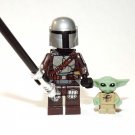 Mandalorian with baby Yoda Star Wars minifigure movie building toy figure
