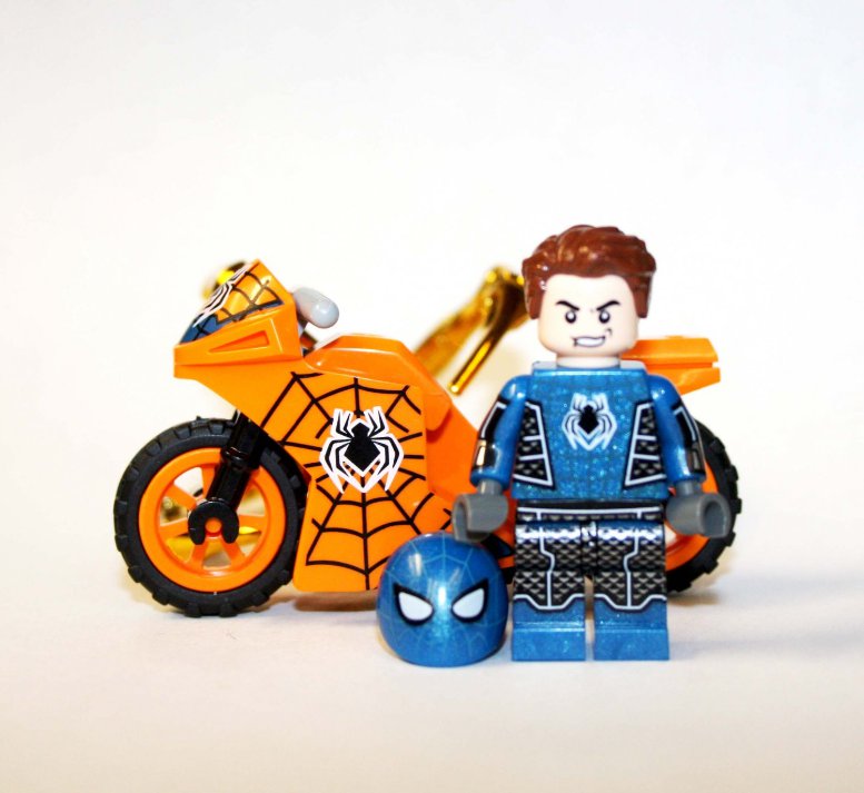 Spider-Man Fear It-Self Minifigure with motorcycle marvel no way home movie toy figure
