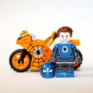 Spider-Man Fear It-Self Minifigure with motorcycle marvel no way home movie toy figure
