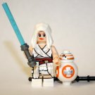 Rey with BB8 droid Rise of Skywalker Star Wars Custom minifigure movie building toy figure