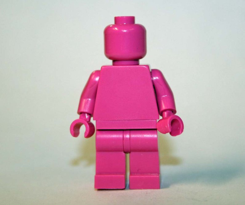Hot Pink Blank Plain DIY Custom minifigure movie building toy figure