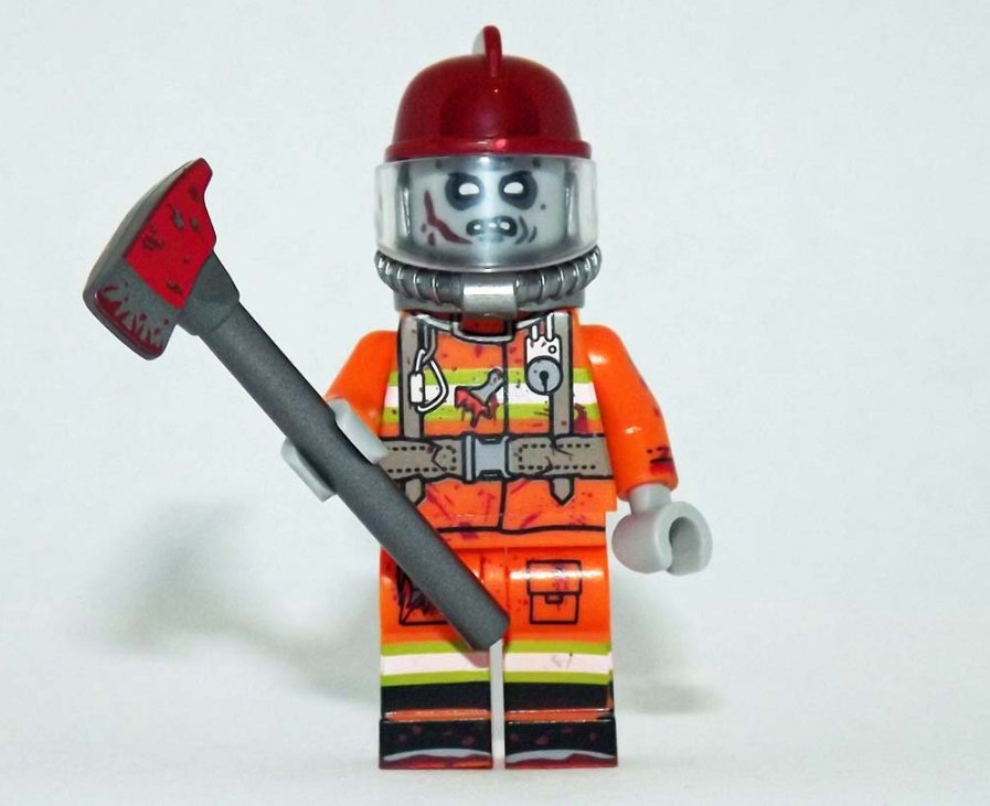 Zombie Fireman Custom minifigure horror movie building halloween toy figure
