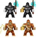 4pcs King Kong Scar King Minifigures Lego Compatible New Movie Sets
