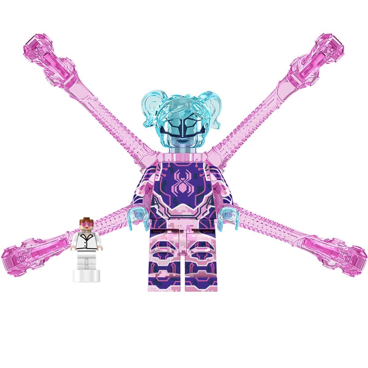 Transparent Spider-byte Minifigures Lego Compatible Spider-Man Minifig