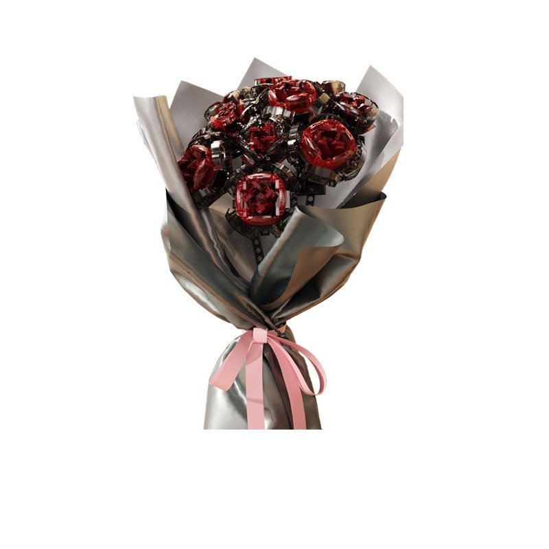 Red Wine Heart Rose Building Block Toy Lego Compatible Minifigures