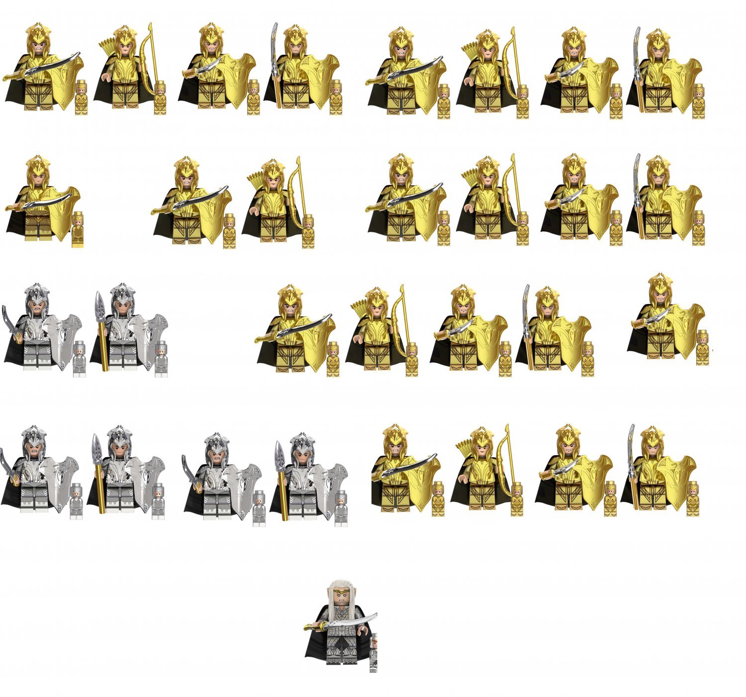 31pcs Elven Warrior Elven Guards Thranduil Minifigures Lego Compatible