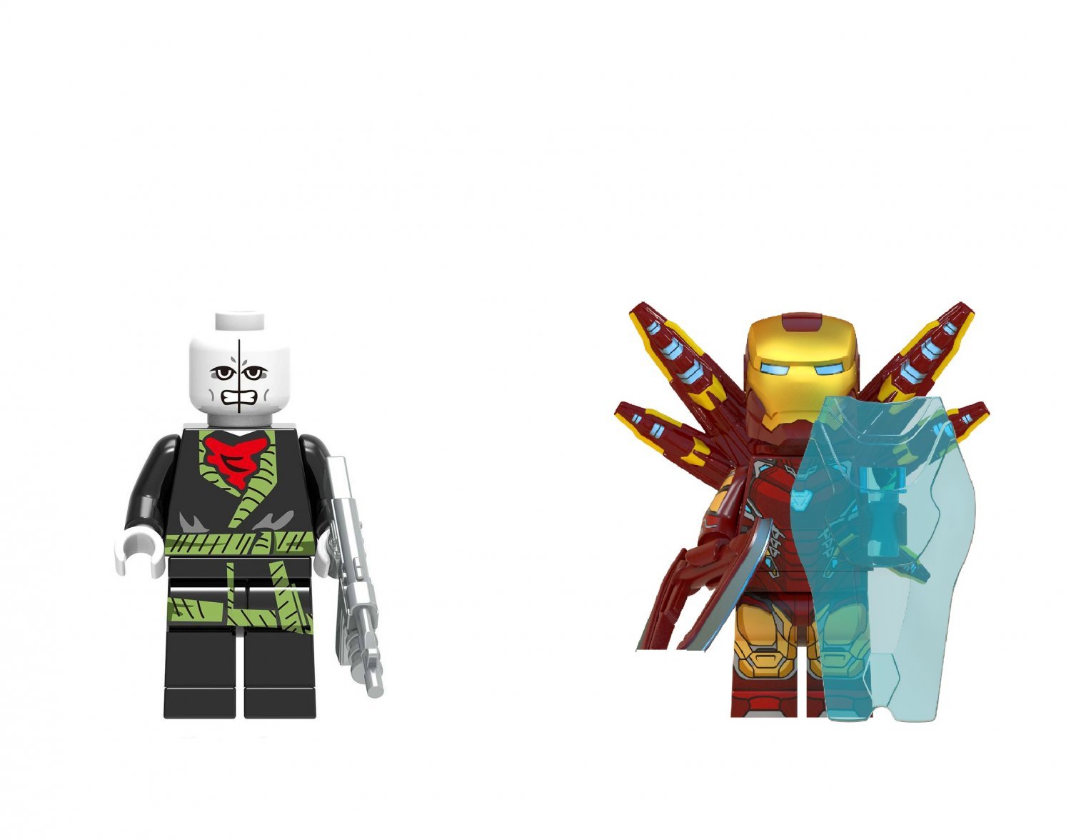 Chameleon VS Iron Man Minifigures Lego Compatible Superhero Movie Set