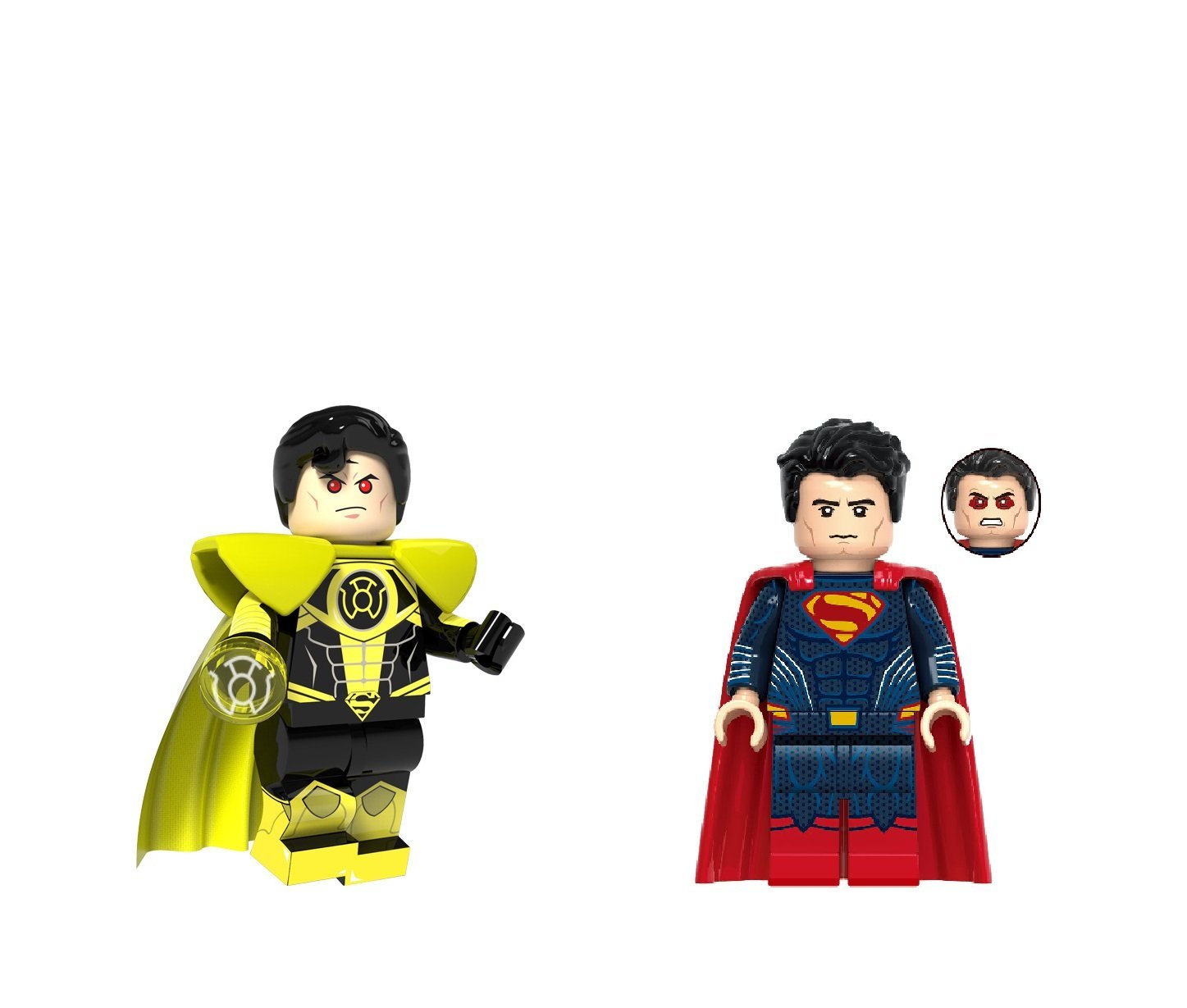 Superman Yellow Lantern VS Superman Minifigures Lego Compatible DC Sup