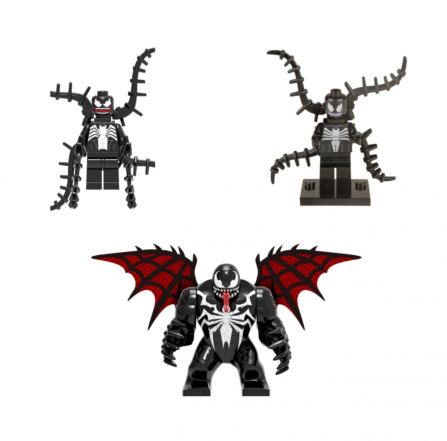 3pcs Big Small Feitian Venom Minifigures Lego Compatible Venom Set