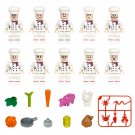 10pcs Chef Cooking Minifigures Lego Compatible City Set