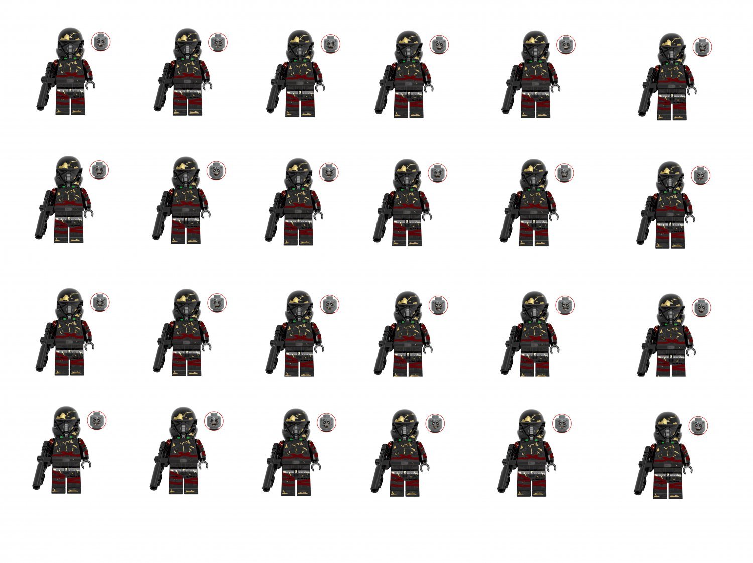 24pcs Death Trooper Military Intelligence Minifigures Lego Compatible
