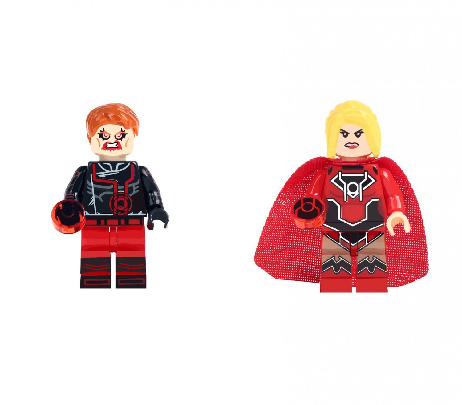 Red Lanterns and Red Lantern Super Girl Minifigures Lego Compatible Su