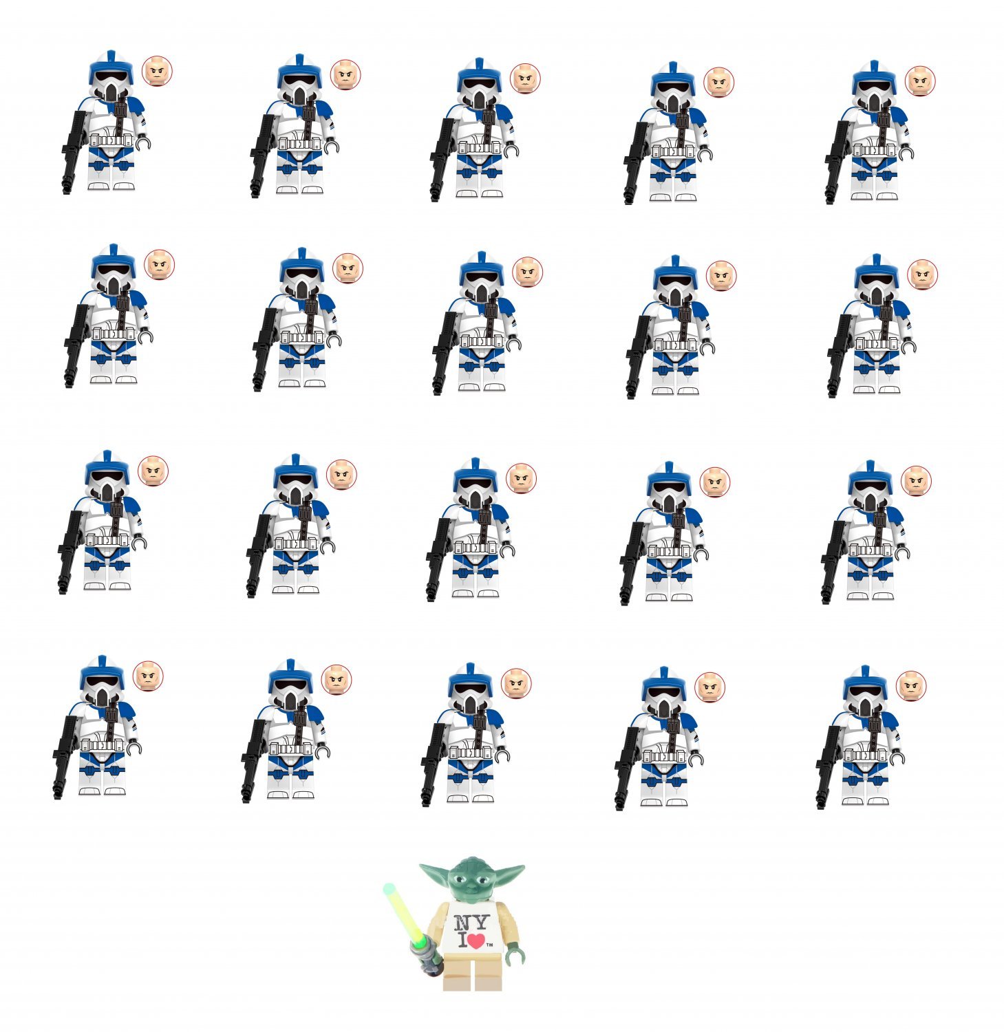 501st ARF Trooper Boomer NY Yoda Minifigures Lego Compatible Star Wars