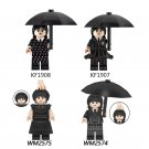 4pcs Wednesday Addams Minifigures Lego Compatible TV Sets