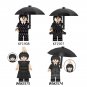 4pcs Wednesday Addams Minifigures Lego Compatible TV Sets