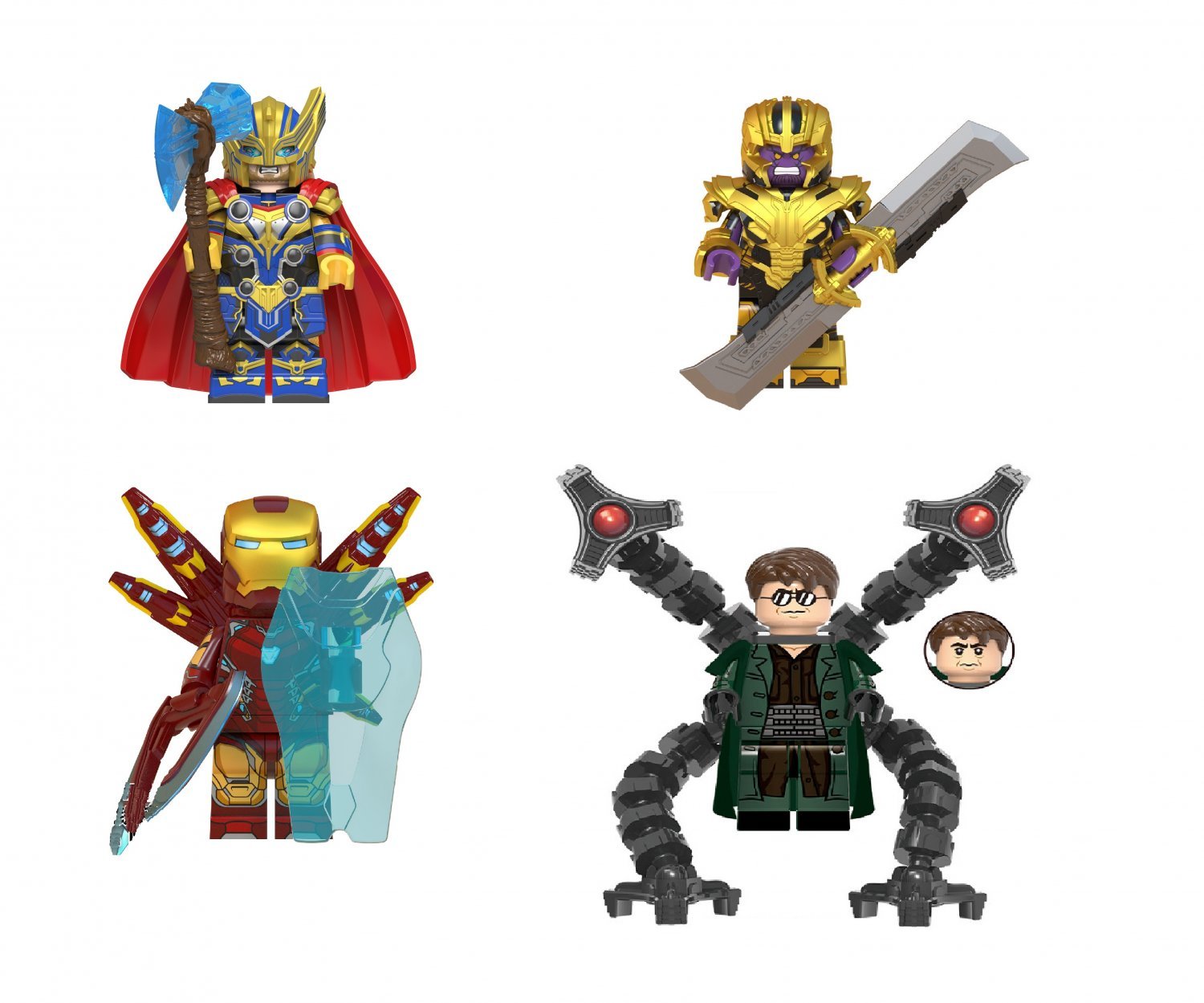 4 Best Heavy Thanos Thor Iron Man Doctor Octopus Minifigures Lego Comp