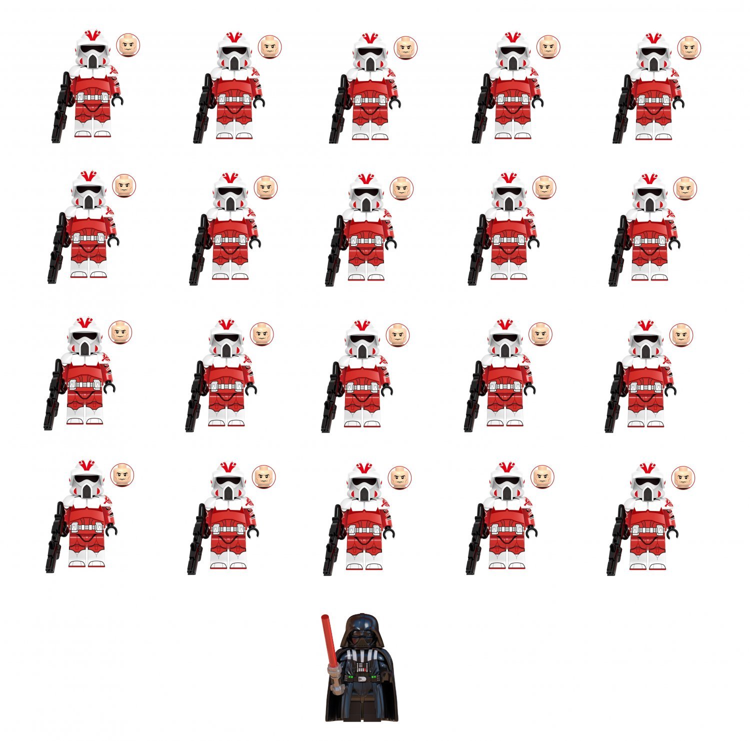 21pcs Coruscant Guard ARF Trooper Darth Vader Minifigures Lego Compati