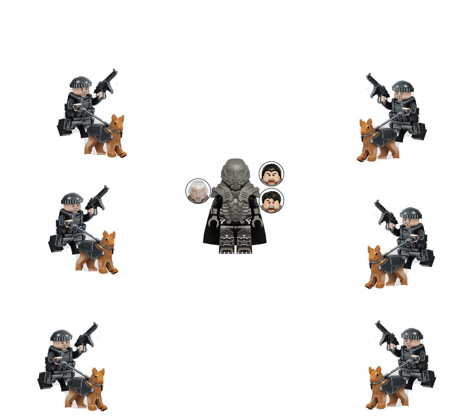 General Zod VS S.W.A.T. Minifigures Lego Compatible The Flash Comics S