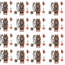 Wolf Head Warrior Soldier Minifigures Lego Compatible Middle Ages Sets