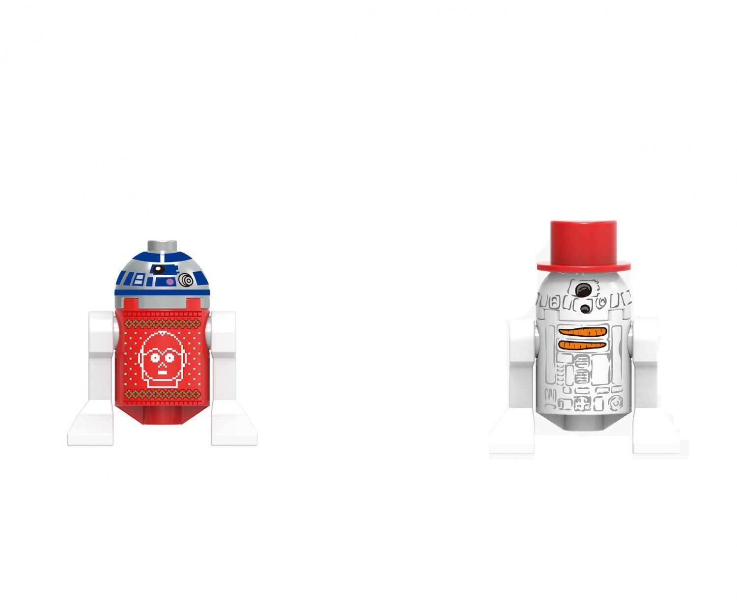 2pcs Christmas Costumes R2-D2 Minifigures Compatible Lego Star Wars Ch