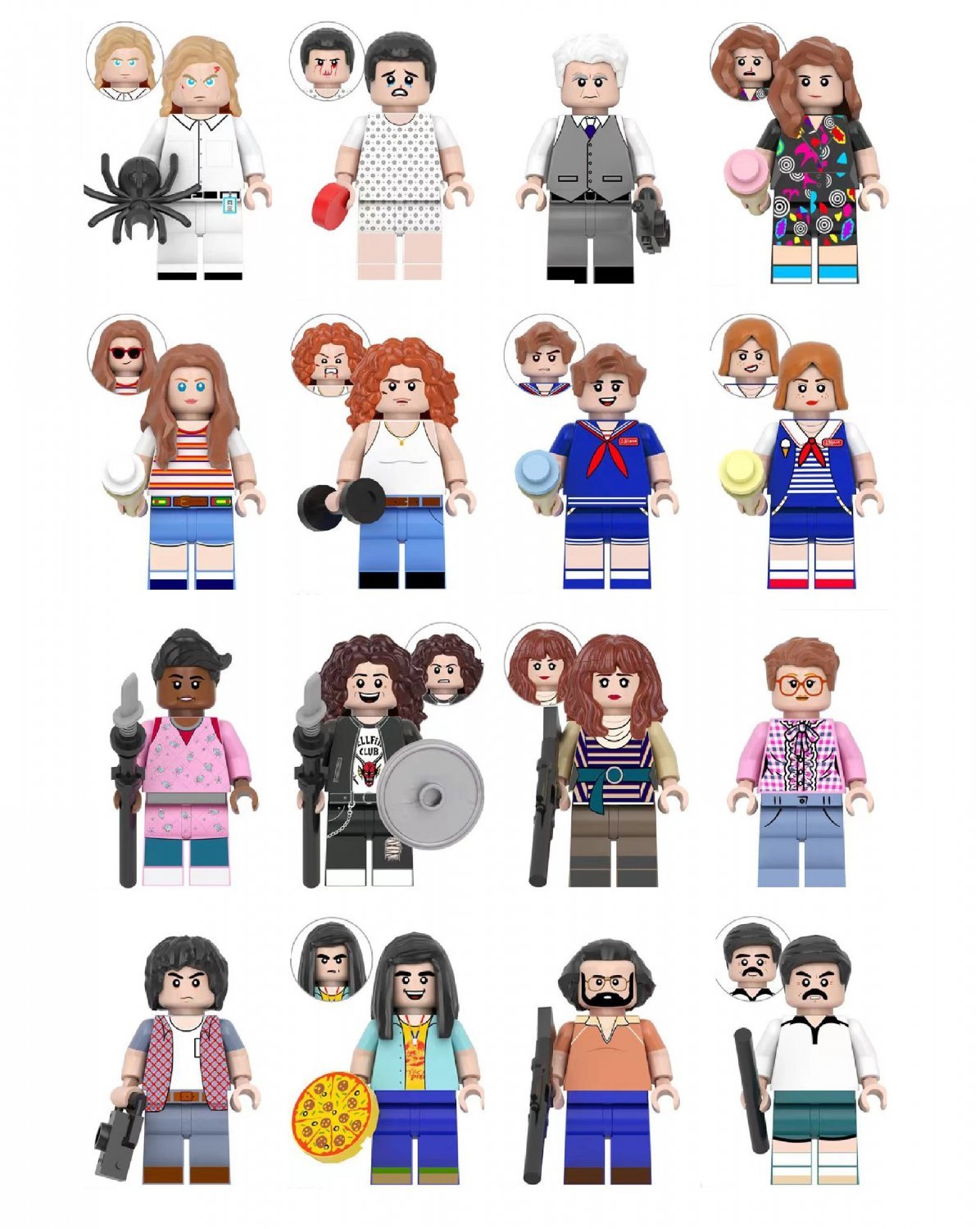 16pcs Stranger Things Season 5 Character Minifigures Compatible Lego A
