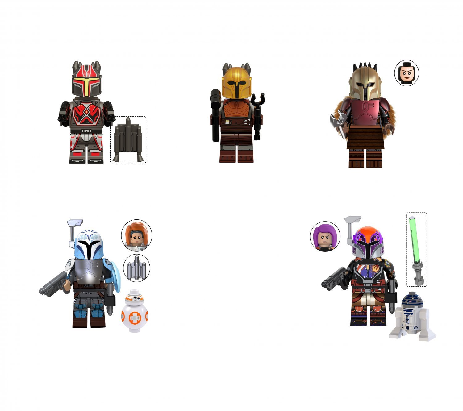 The Armorer Blacksmith Bo Katan Sabine Wren Minifigures Compatible Leg