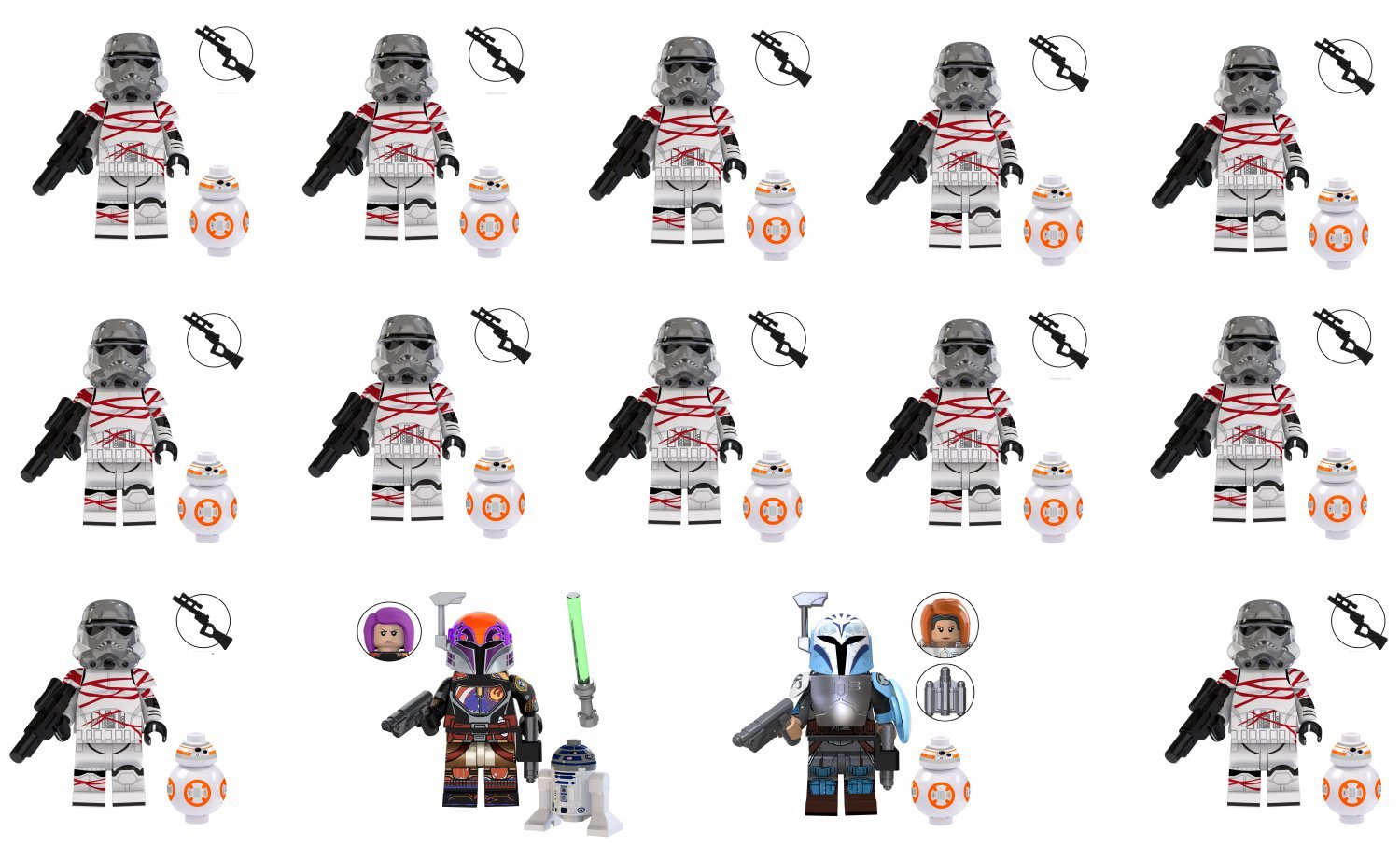 14pcs Guard Thrawn Sabine Wren Bo Katan Minifigures Compatible Lego Th