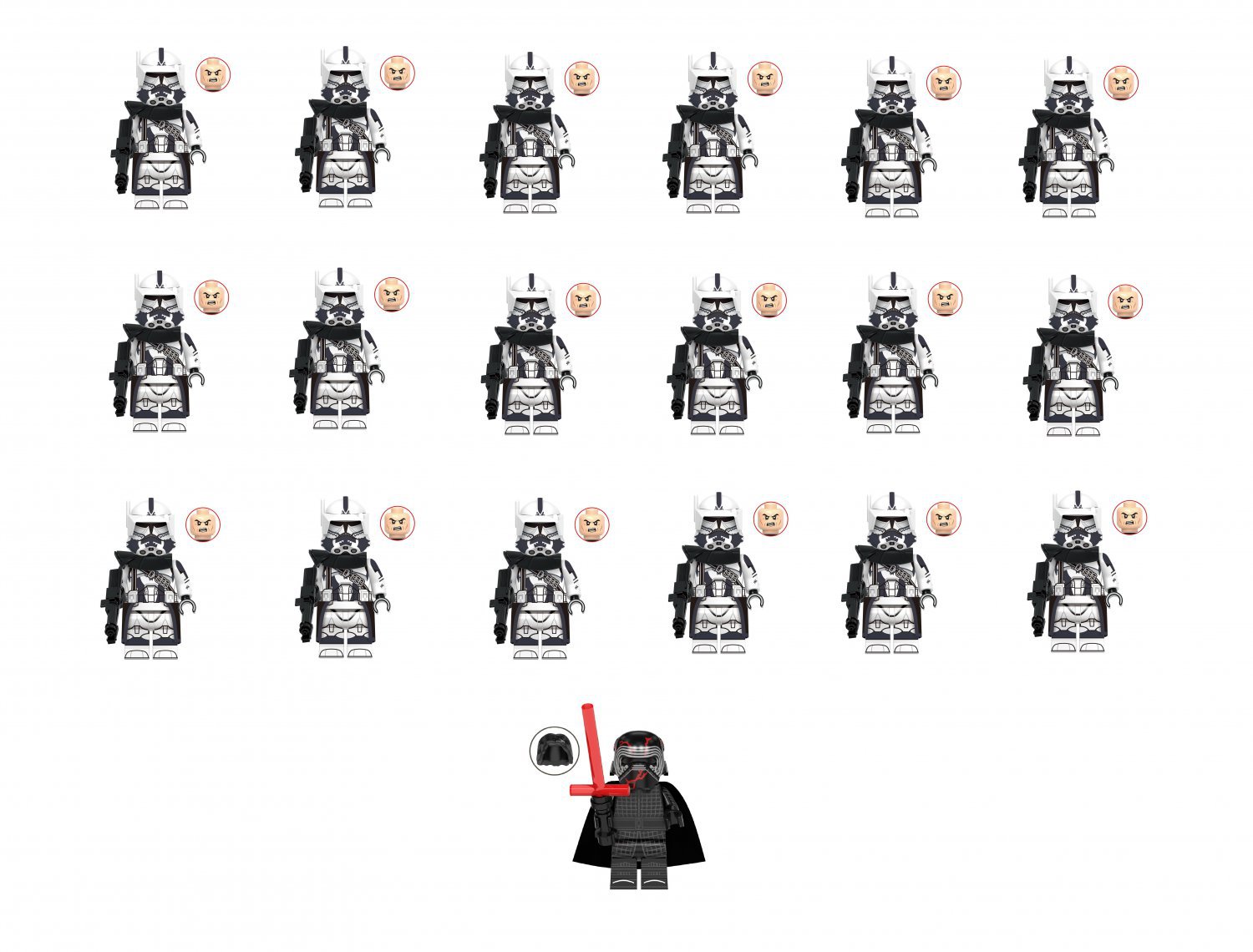 19pcs Kylo Ren 104th Battalion Minifigures Compatible Lego Star Wars T