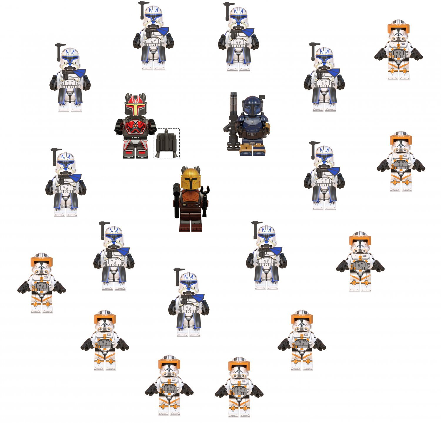 Clone Trooper Rex and Blacksmith Paz Vizla Minifigures Compatible Lego