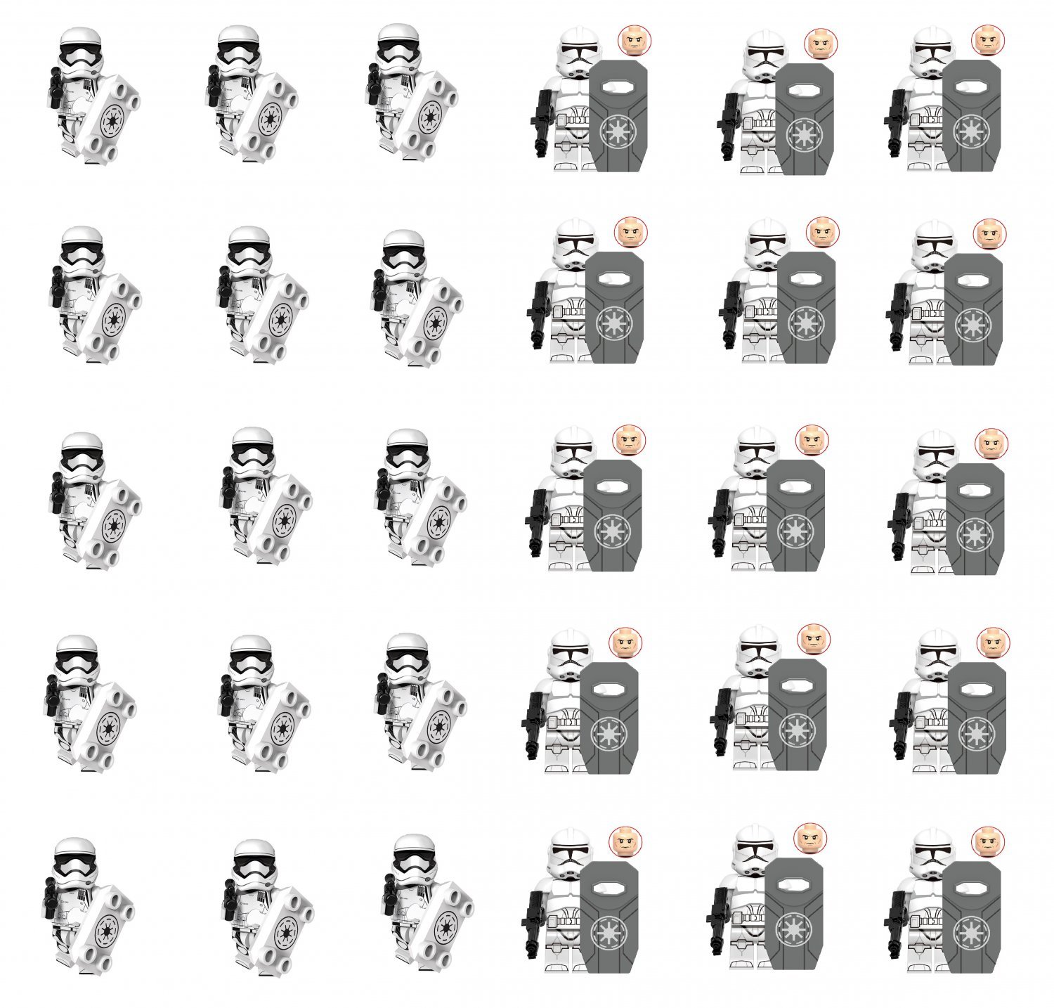 30pcs Wilco Trooper Clone Trooper Minifigures Compatible Lego Star War