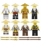 8pcs Master Wu Minifigures Compatible Lego Ninjago Set