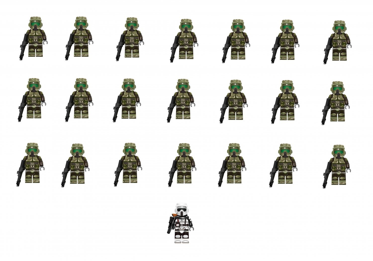 22pcs 41st Scout Battalion Trooper Commander Minifigures Compatible Le