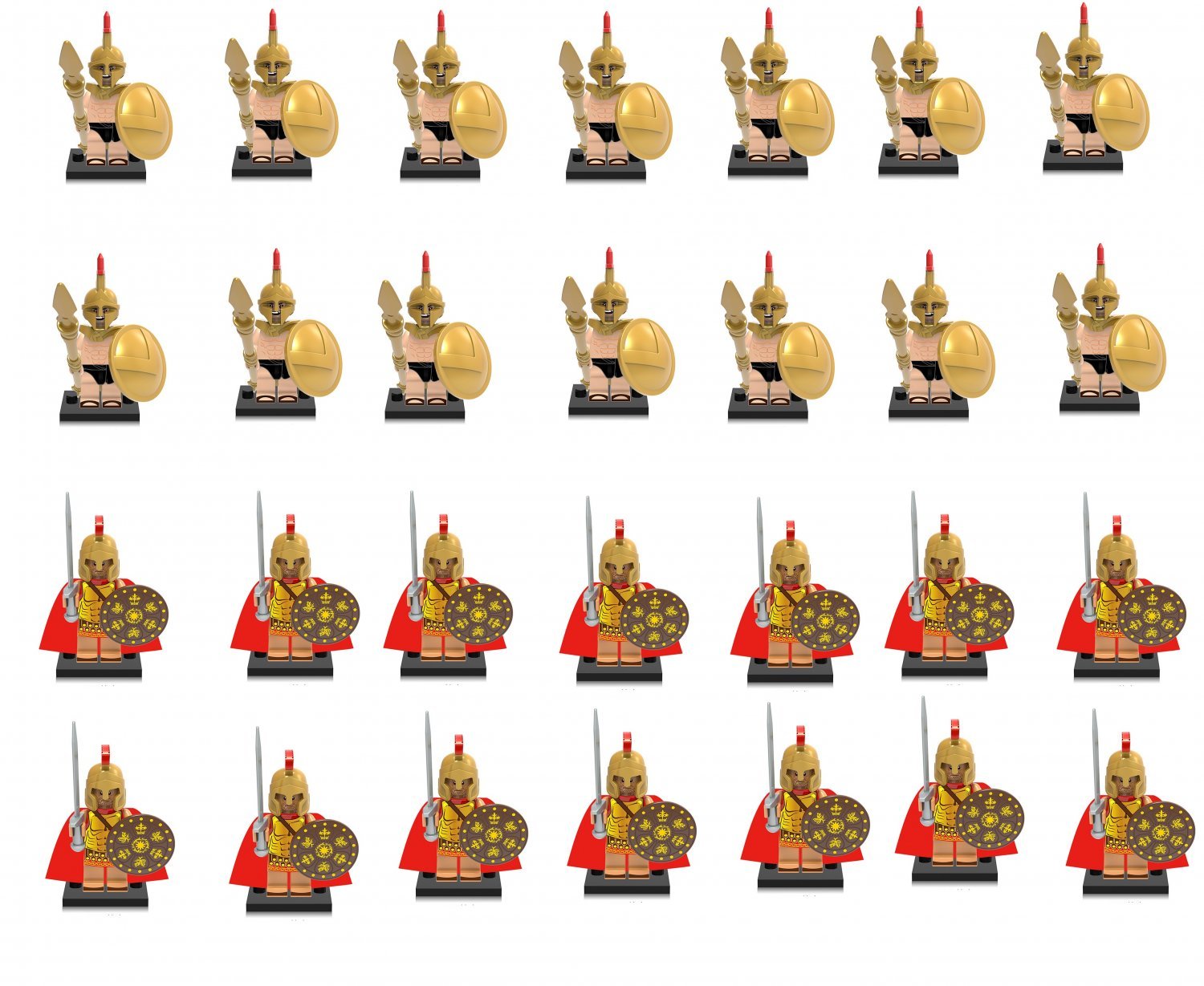 28pcs Spartans Warriors VS Ancient Rome Warriors Minifigures Compatibl