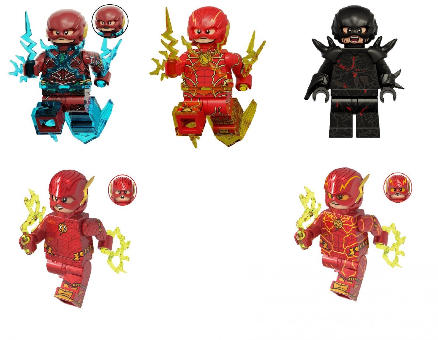 5pcs Heavy Flash Minifigures Compatible Lego The Flash Movie Set