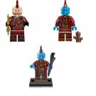 3pcs Yondu Huang Du Kraglin Minifigures Compatible Lego Guardians of t