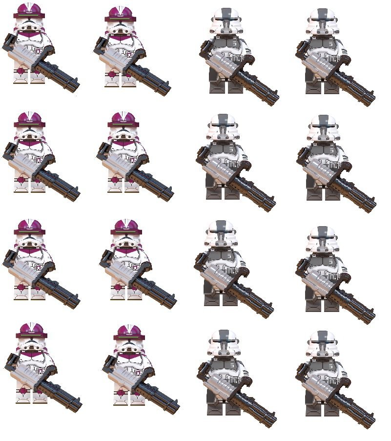 Trooper Squad 3 and Heavy Infantry Wolfpack Minifigures Compatible Leg