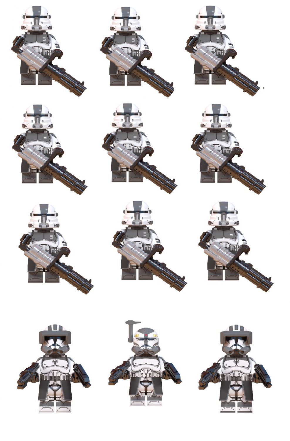 15pcs Heavy Infantry Wolfpack Commander Wolfe Minifigures Compatible L