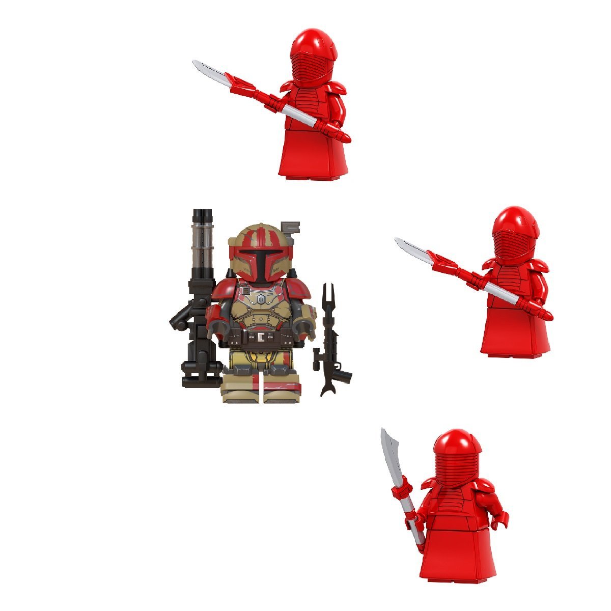 Paz Vizla VS Red Guards Minifigures Compatible Lego The Mandalorian Se