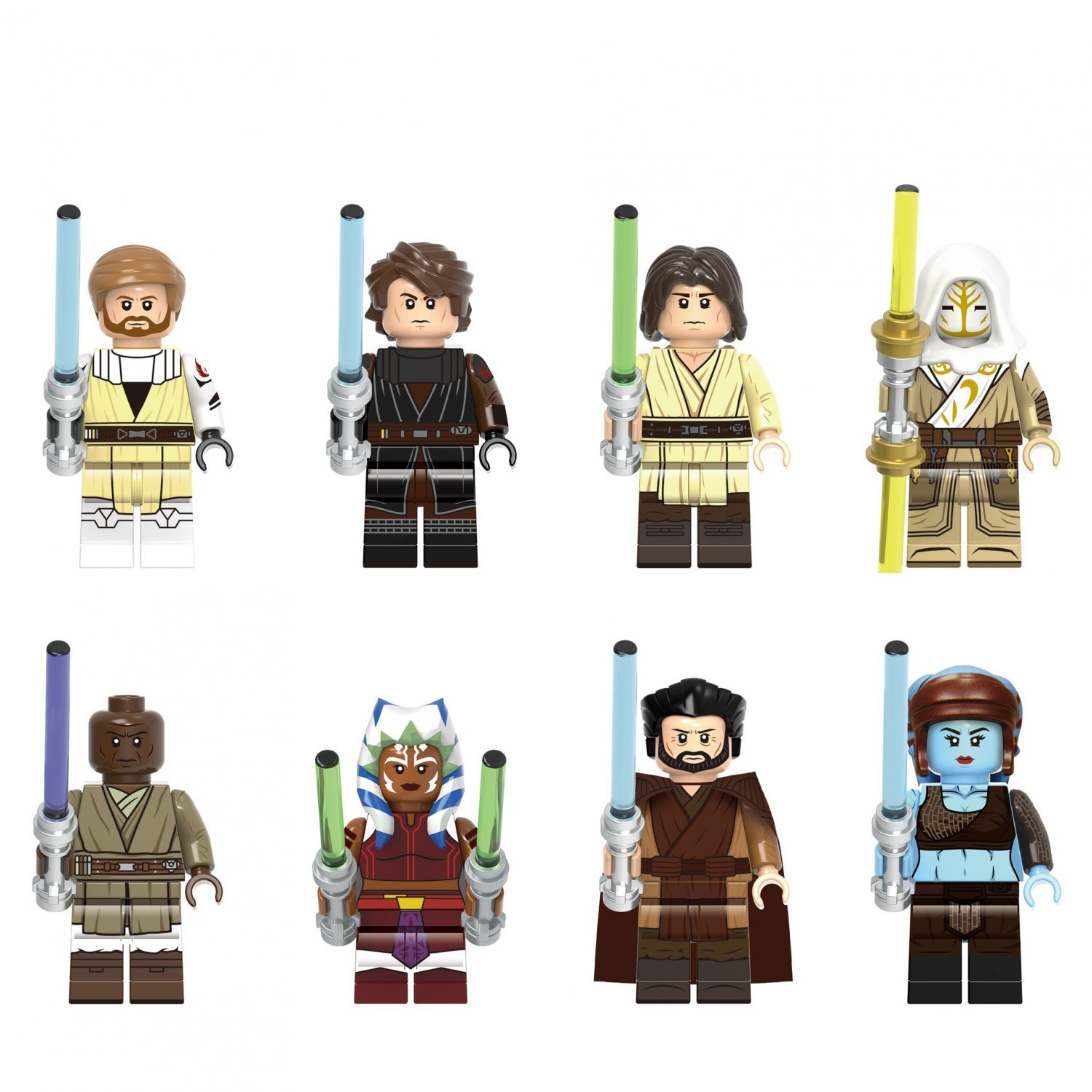 Qui-Gon jinn Count Dooku Aayla Secura Minifigures Compatible Lego Star