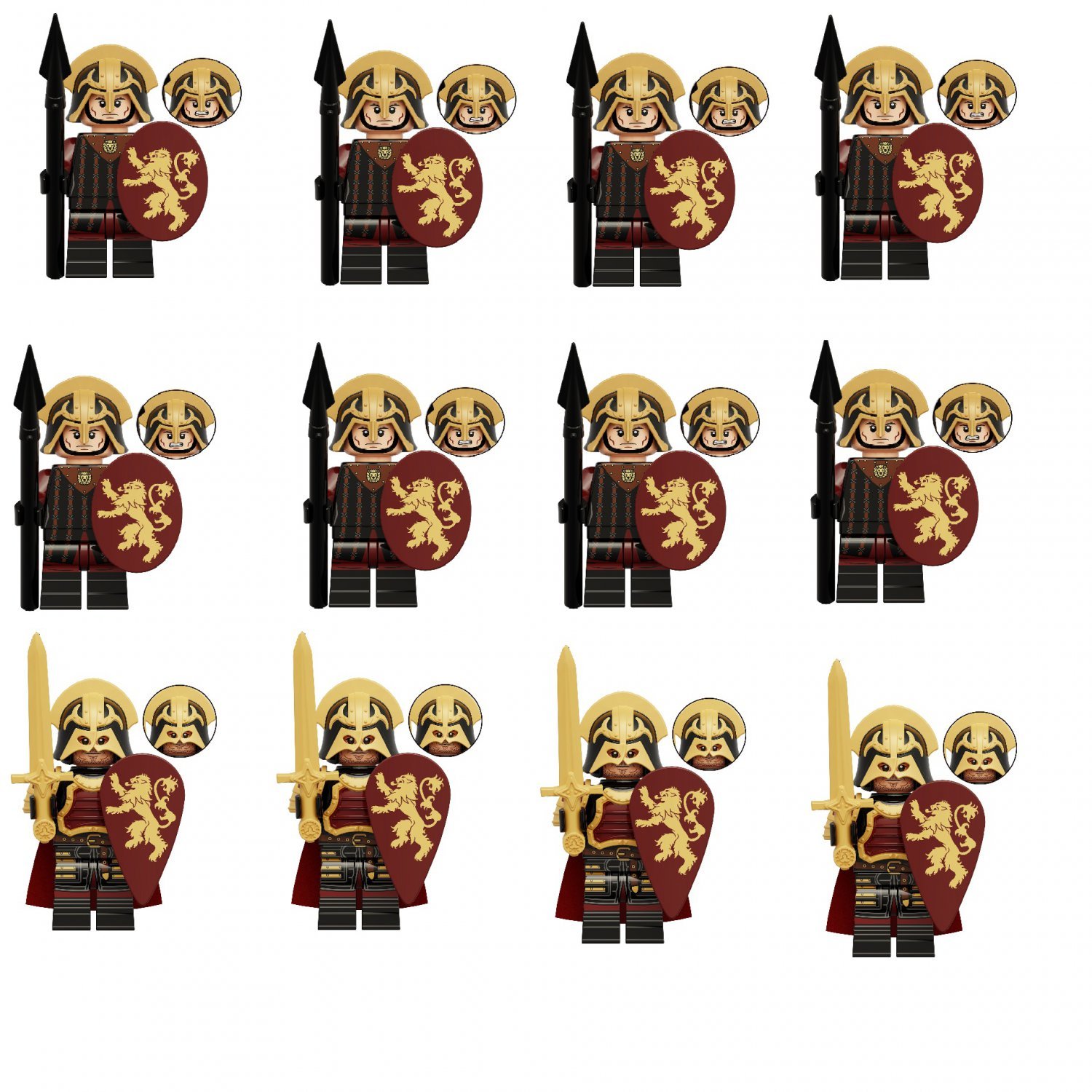 12pcs Armorkight Crossbowman Minifigures Compatible Lego Medieval Knig
