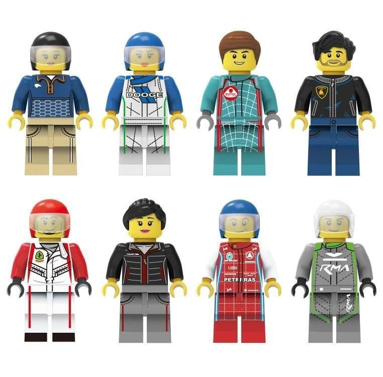 Racing driver Motorcycle driver Minifigures Compatible Lego City Racin
