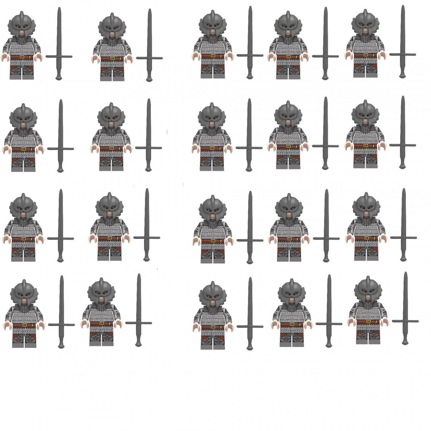 20pcs Royal Guard Knight Armor Minifigures Compatible Lego Medieval Kn
