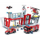 Fire Department Fire Station & Helicopter Minifigures Compatible L