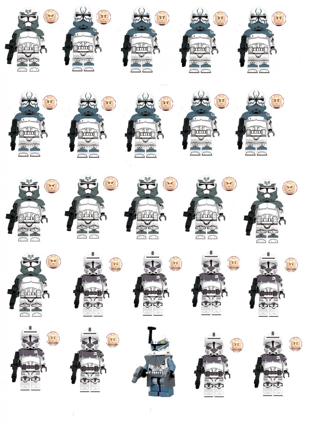 104th Battalion Wolfpack Squad Minifigures Compatible Lego Star Wars S
