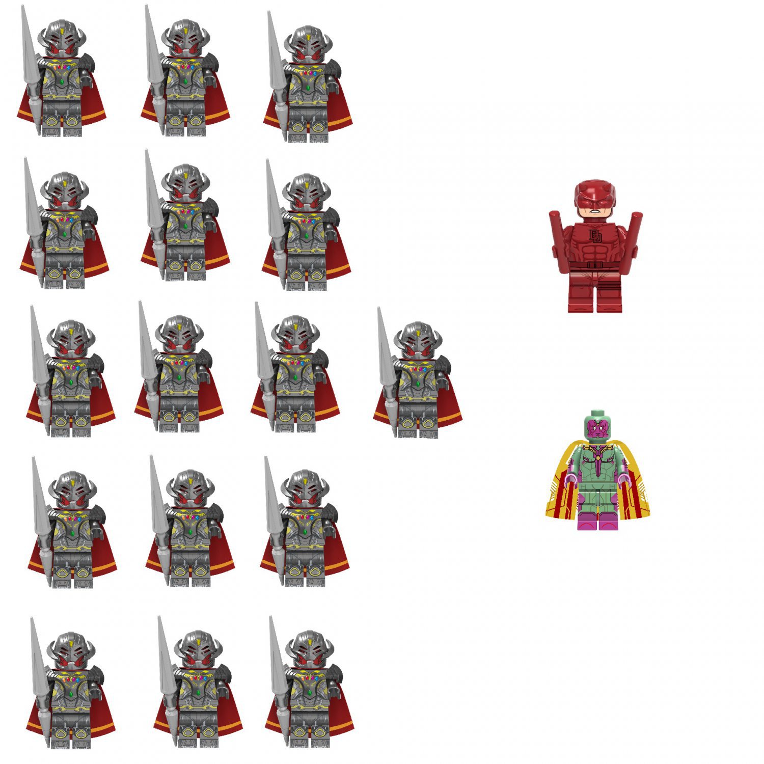 Ultron Corps VS Daredevil Vision Minifigures Compatible Lego The Aveng