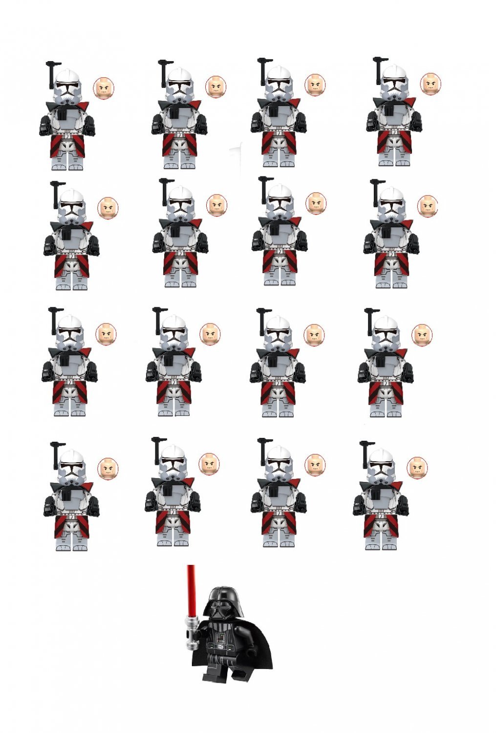 17pcs ARC Trooper Colt Darth Vader Minifigures Compatible Lego Star Wa