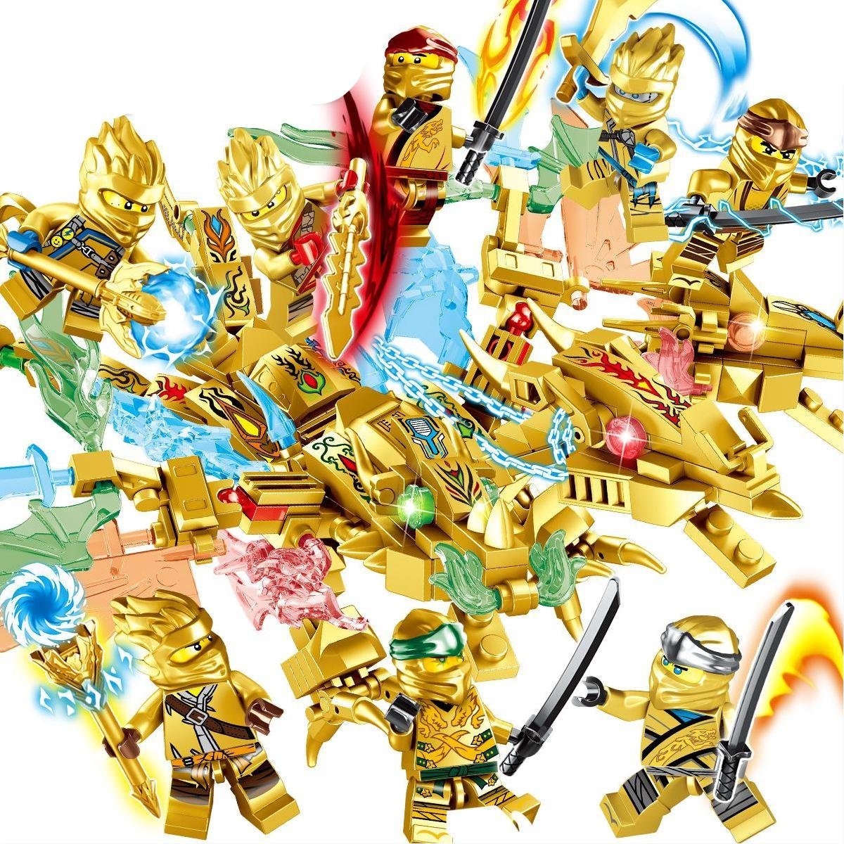 8in1 Golden Kai Jay Cole Zane Hydreigon Minifigures Lego Compatible Ni